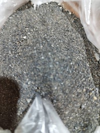 a bag of gravel in a plastic bag